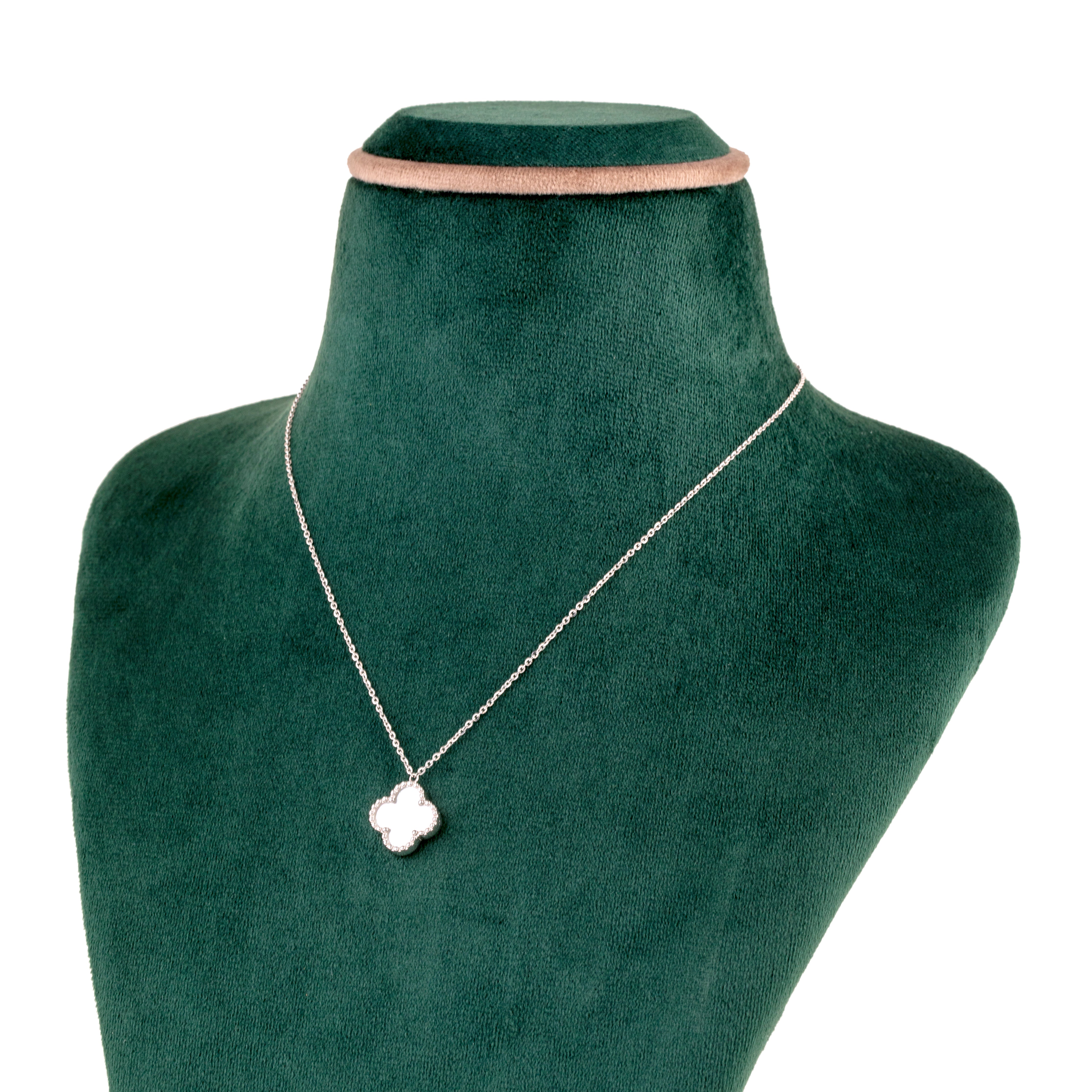 Pearly Bud White Gold Necklace