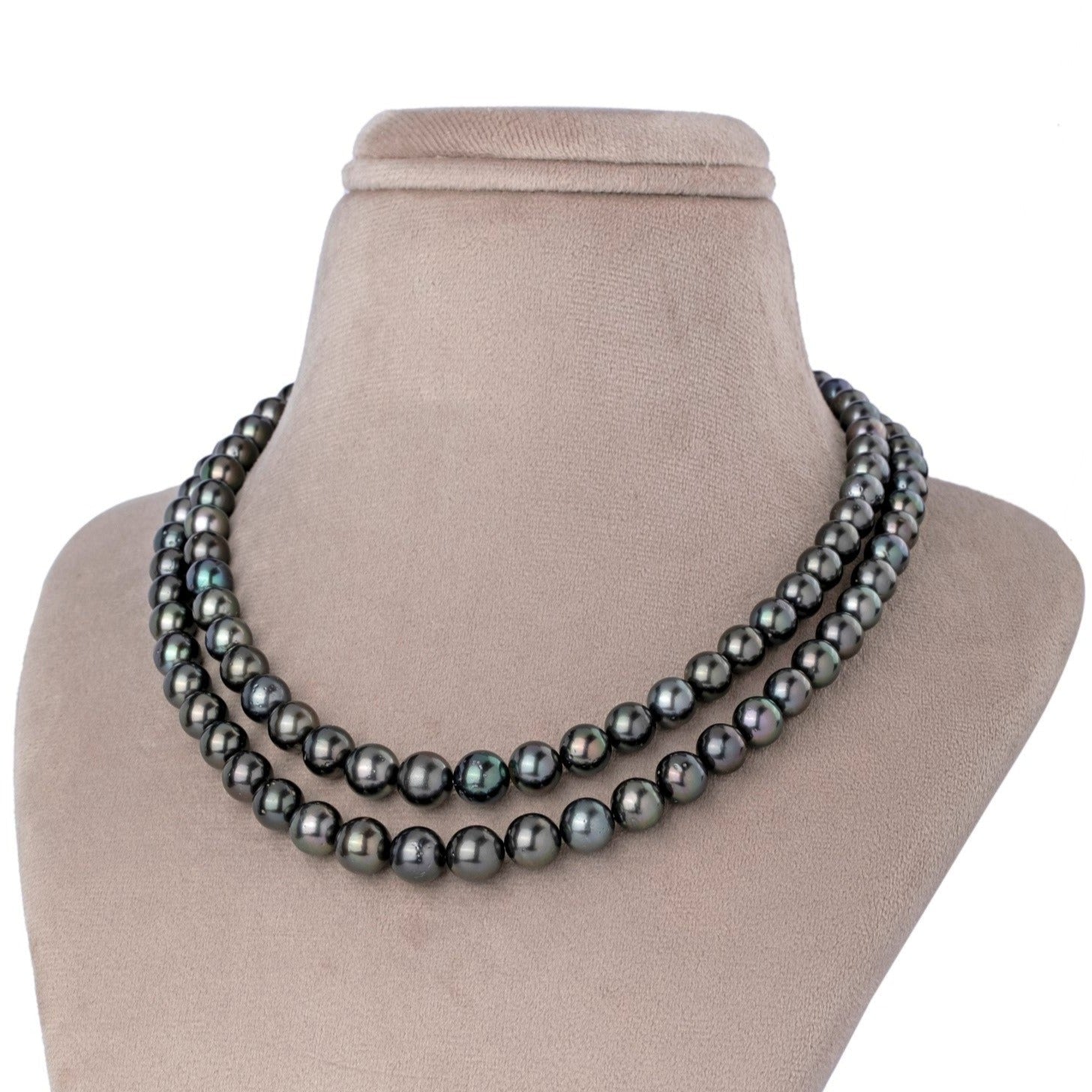 Oceanic Tahitian Pearl Necklace with Greenish-Blue Hints
