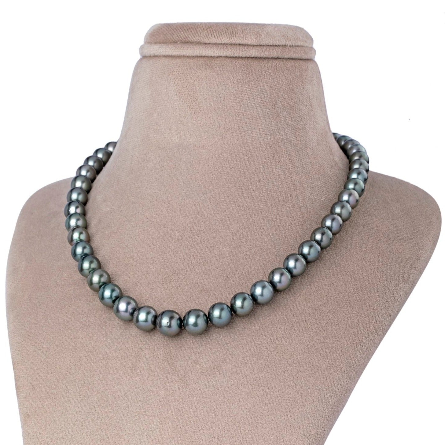Marine Aura Tahitian Pearl Necklace with a Hint of Green and Blue