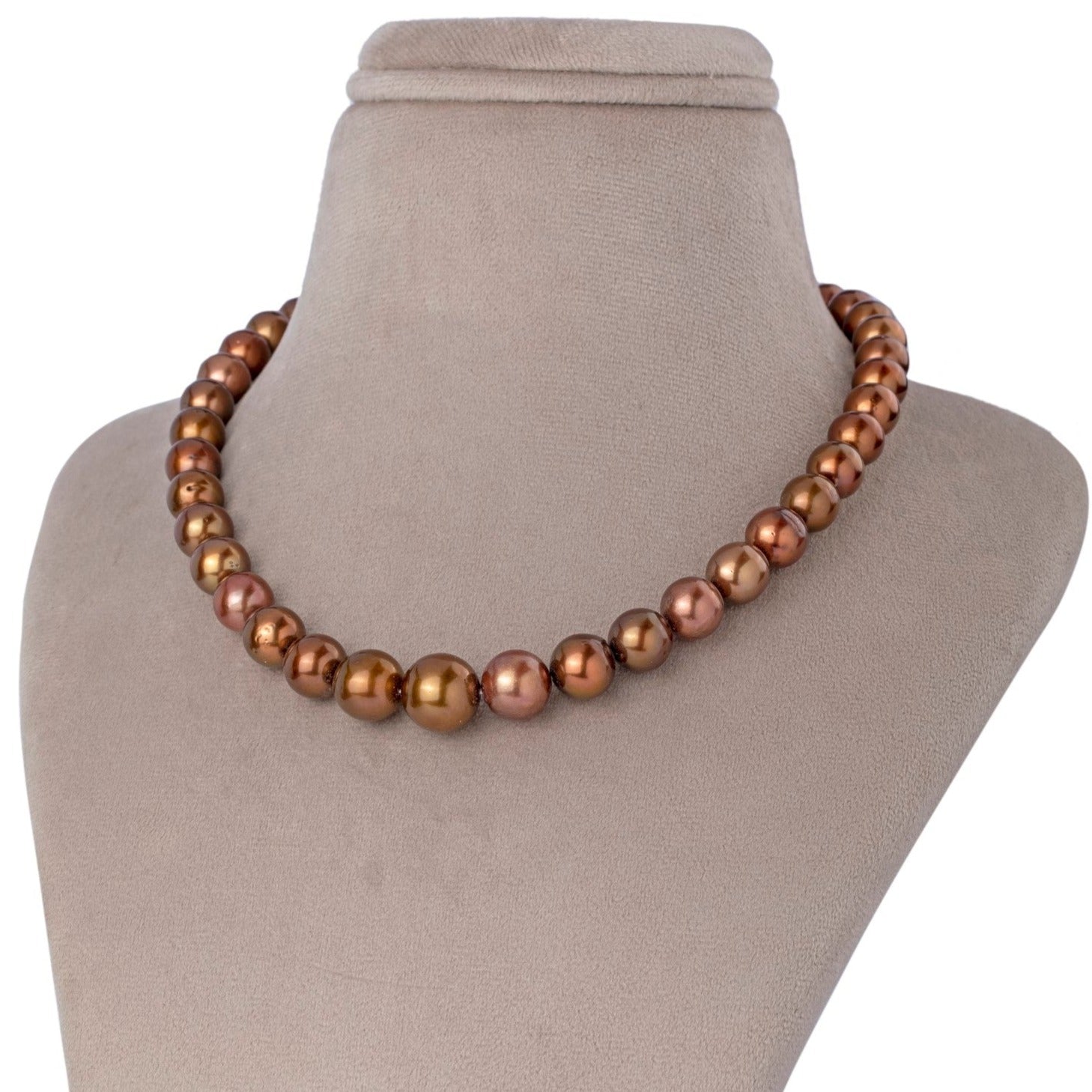 Bronze Brilliance Tahitian Single Line Pearl Necklace