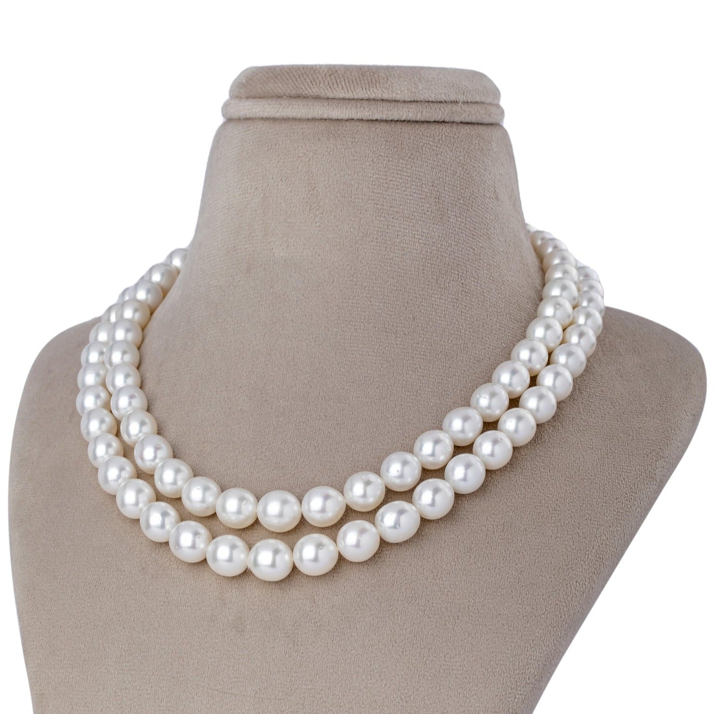 South Sea Splendor Dual Strand White Pearl Necklace
