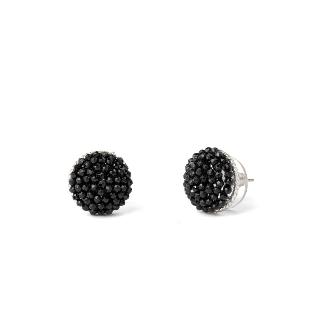 Blossom Noir Stud Earrings | Gemstone
