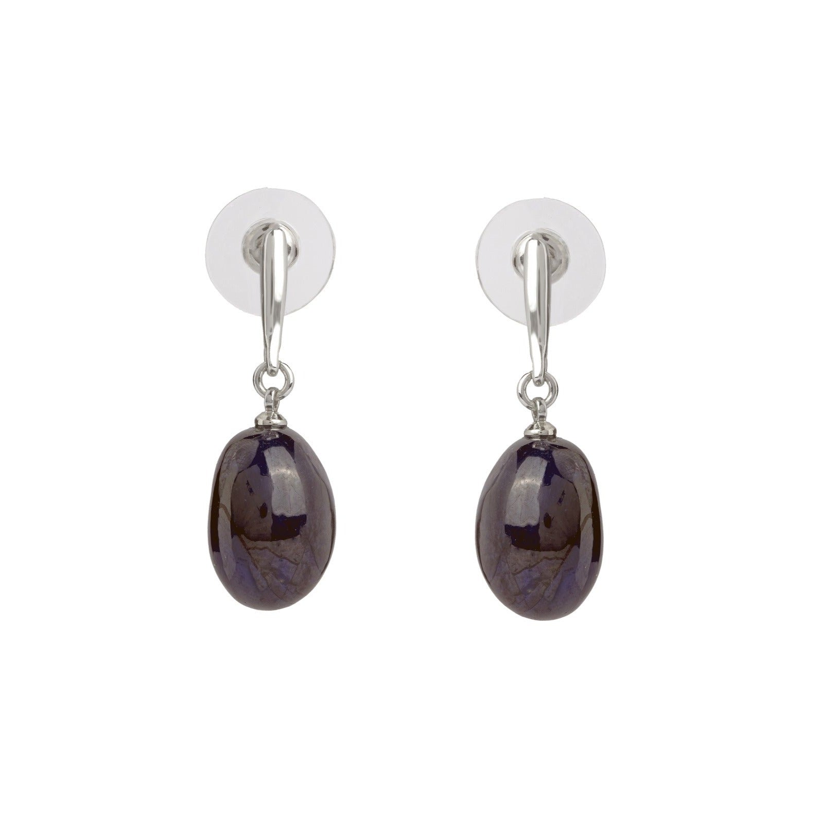 Obsidian Delight Gemstone Drop Earrings