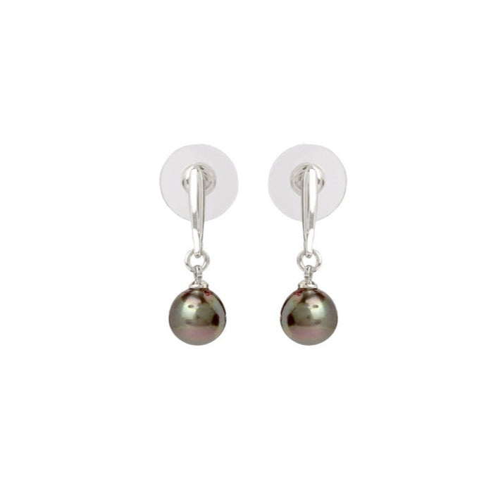 Luminous Black Tahitian Pearl Earrings