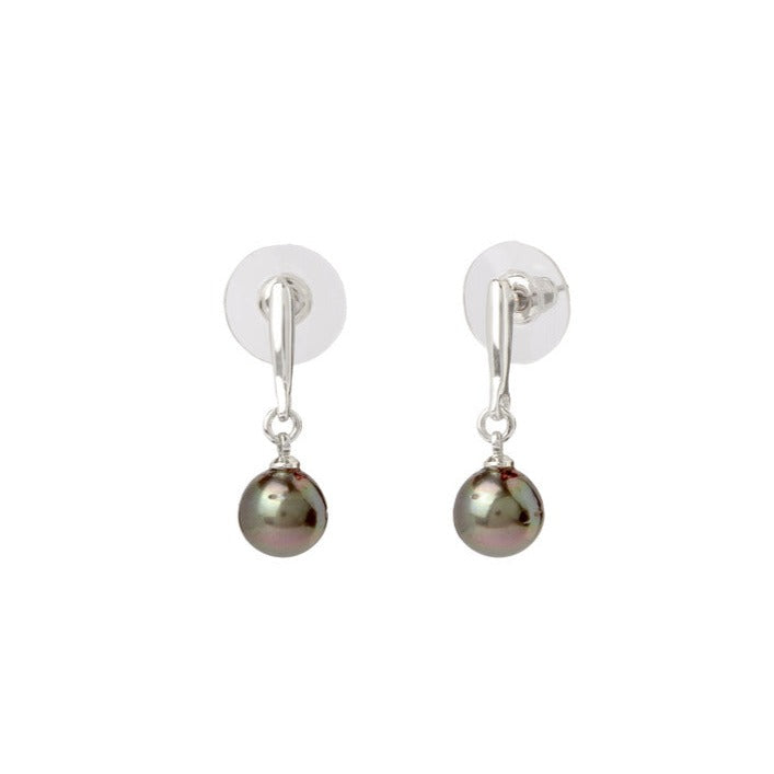 Luminous Black Tahitian Pearl Earrings