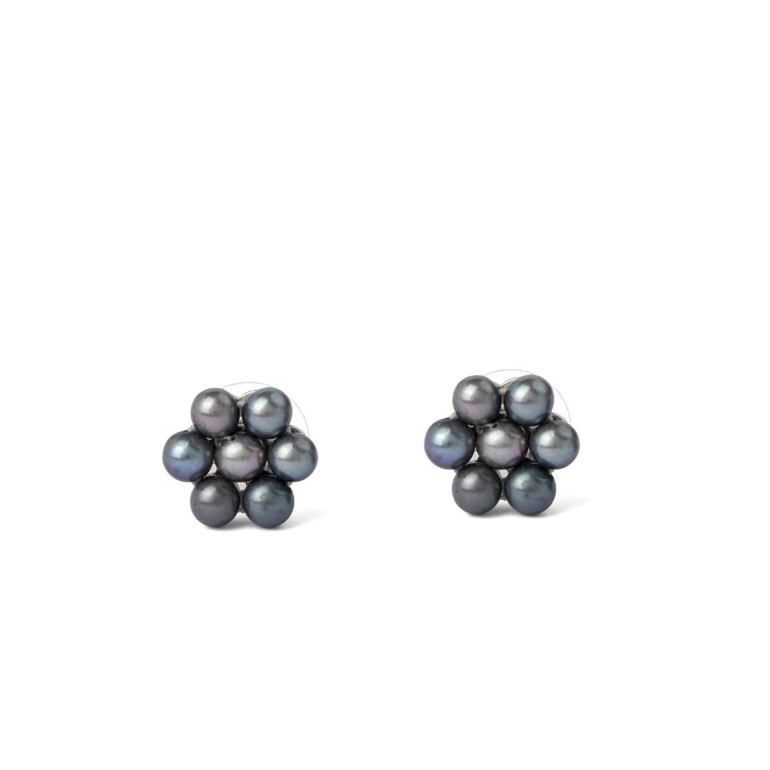 Black Pearl Blossom Studs | Pearls