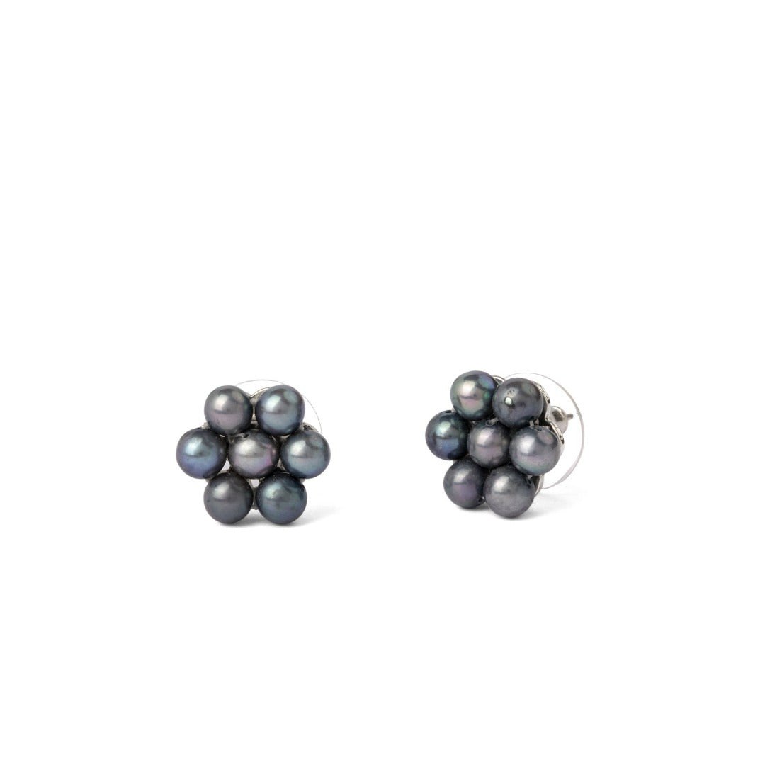 Black Pearl Blossom Studs | Pearls