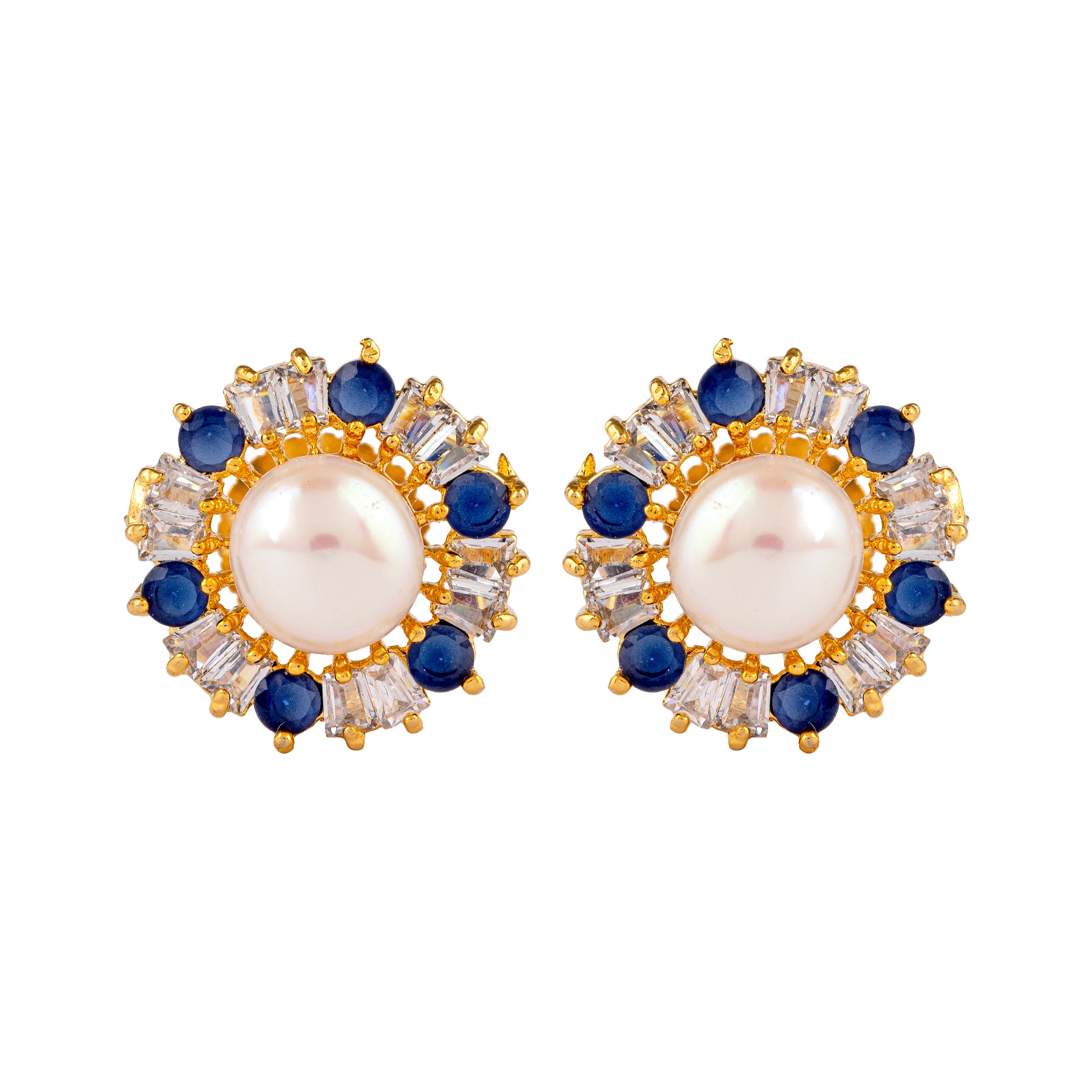 Azure Dreams Pearls Studs | Pearl Earrings
