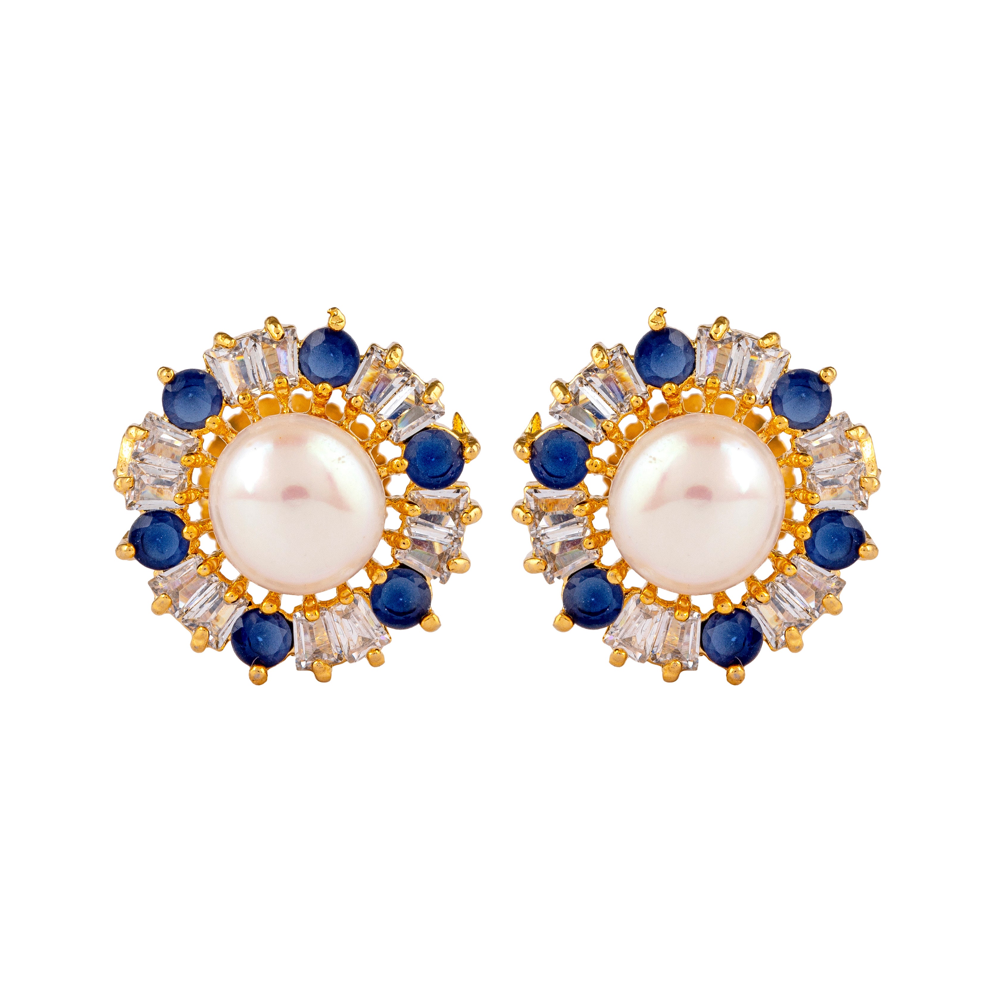 Azure Dreams Pearls Studs | Pearl Earrings