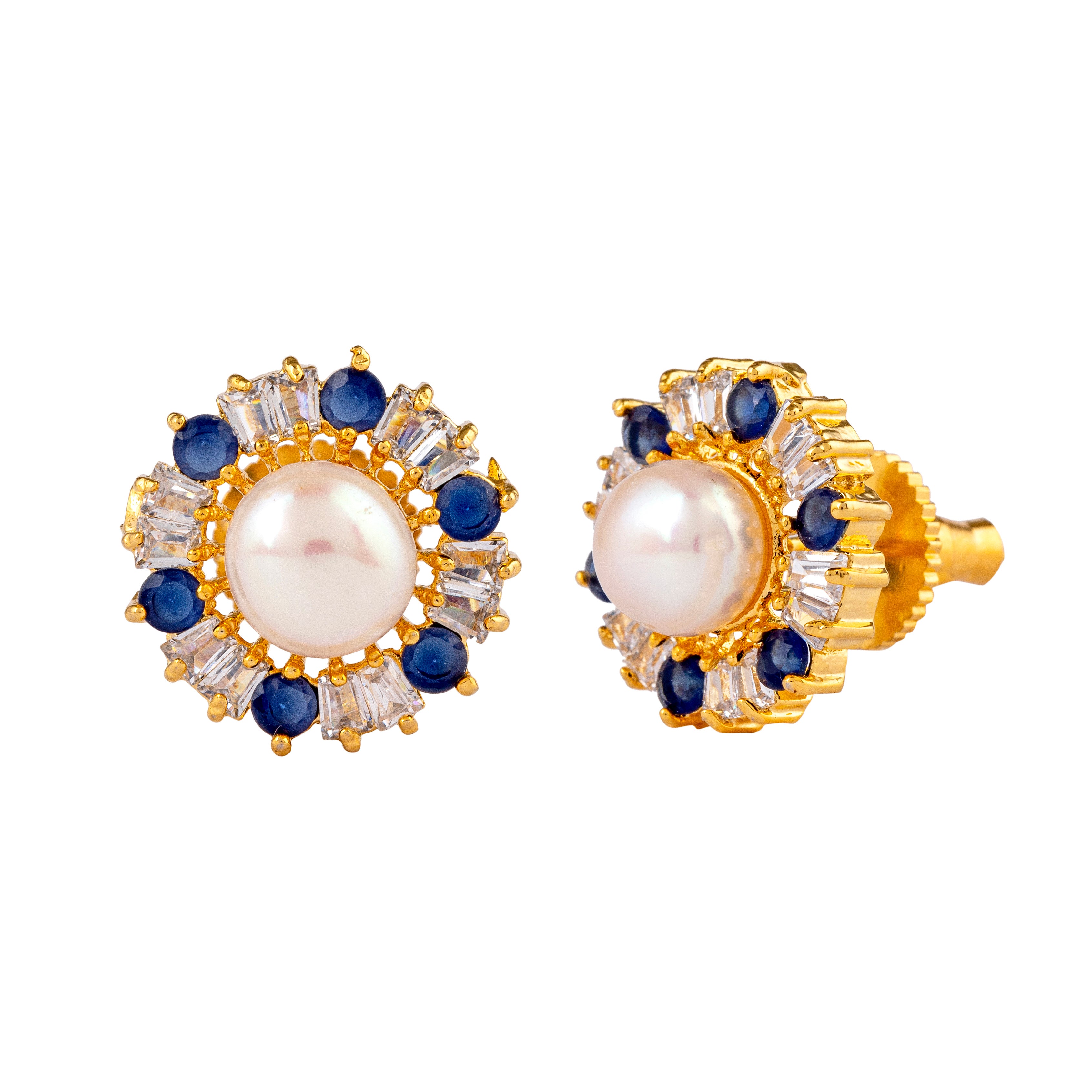 Azure Dreams Pearls Studs | Pearl Earrings