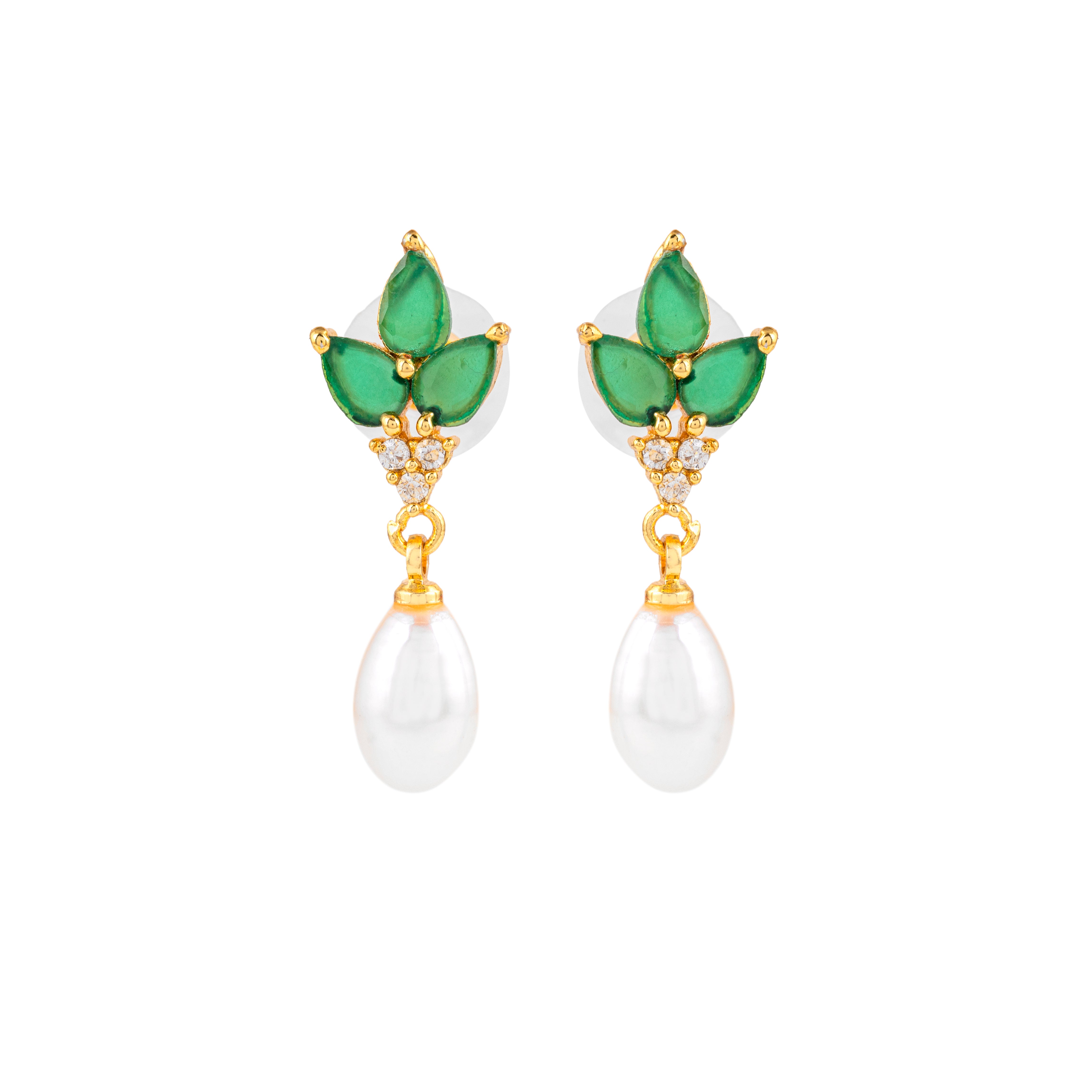 Nature's Elegance Pearl Drop Earrings