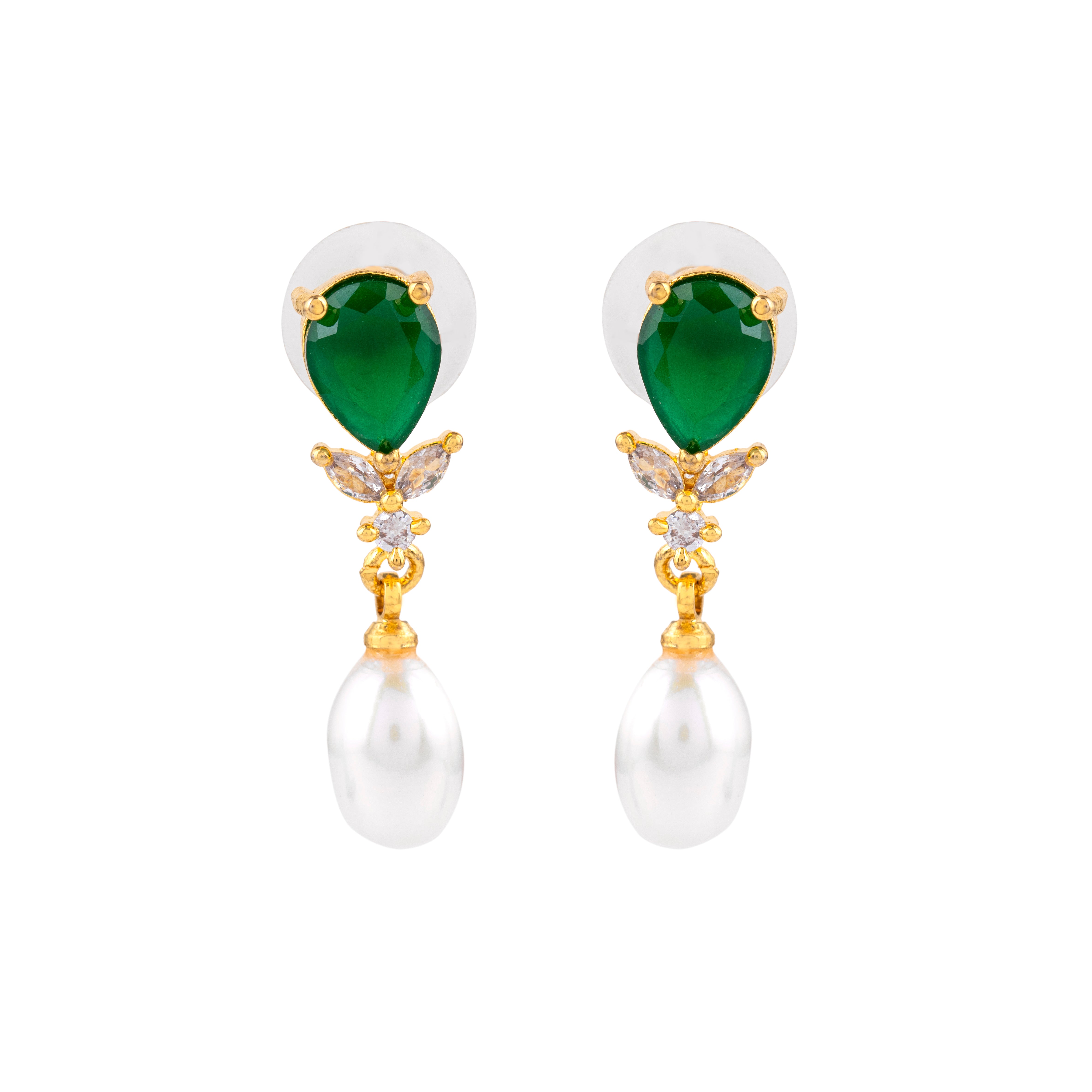 Pear-Shaped Emerald Pearl Drops