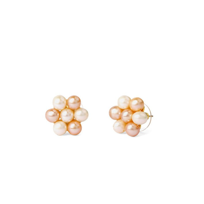Fleur-de-Pearl Stud Earrings