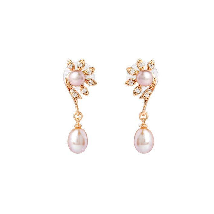 Sunflower Pearl Drop Earrings
