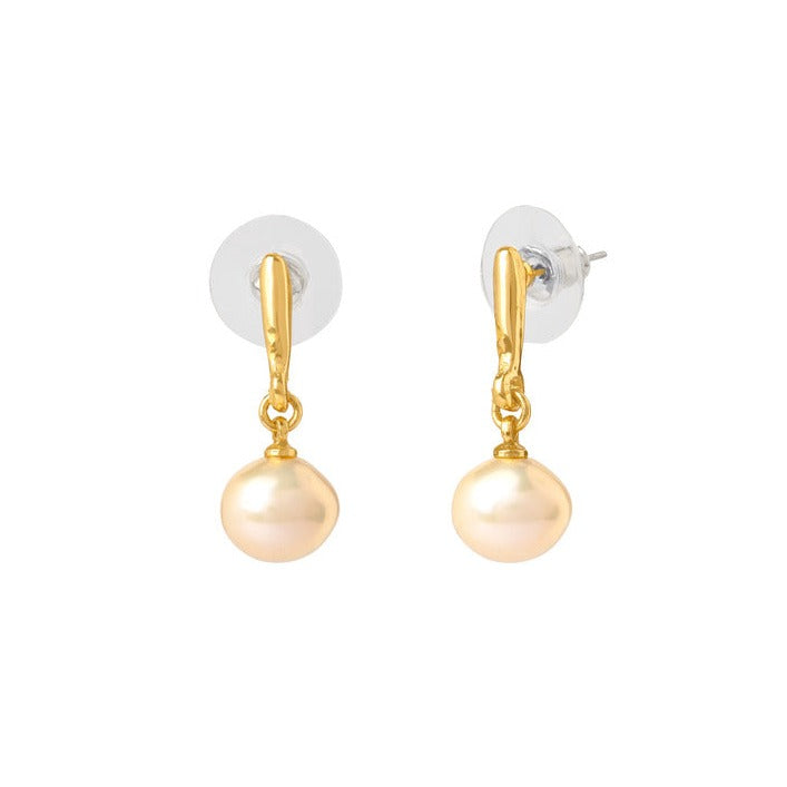 Pink Dewdrop Pearl Earrings