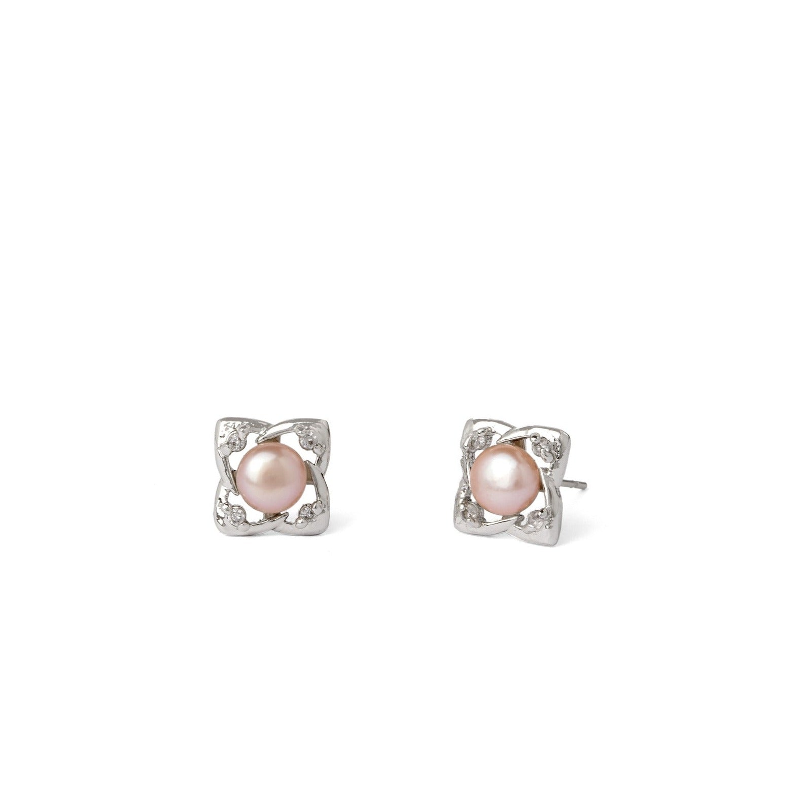 Blush Pearl Sparkle Stud
