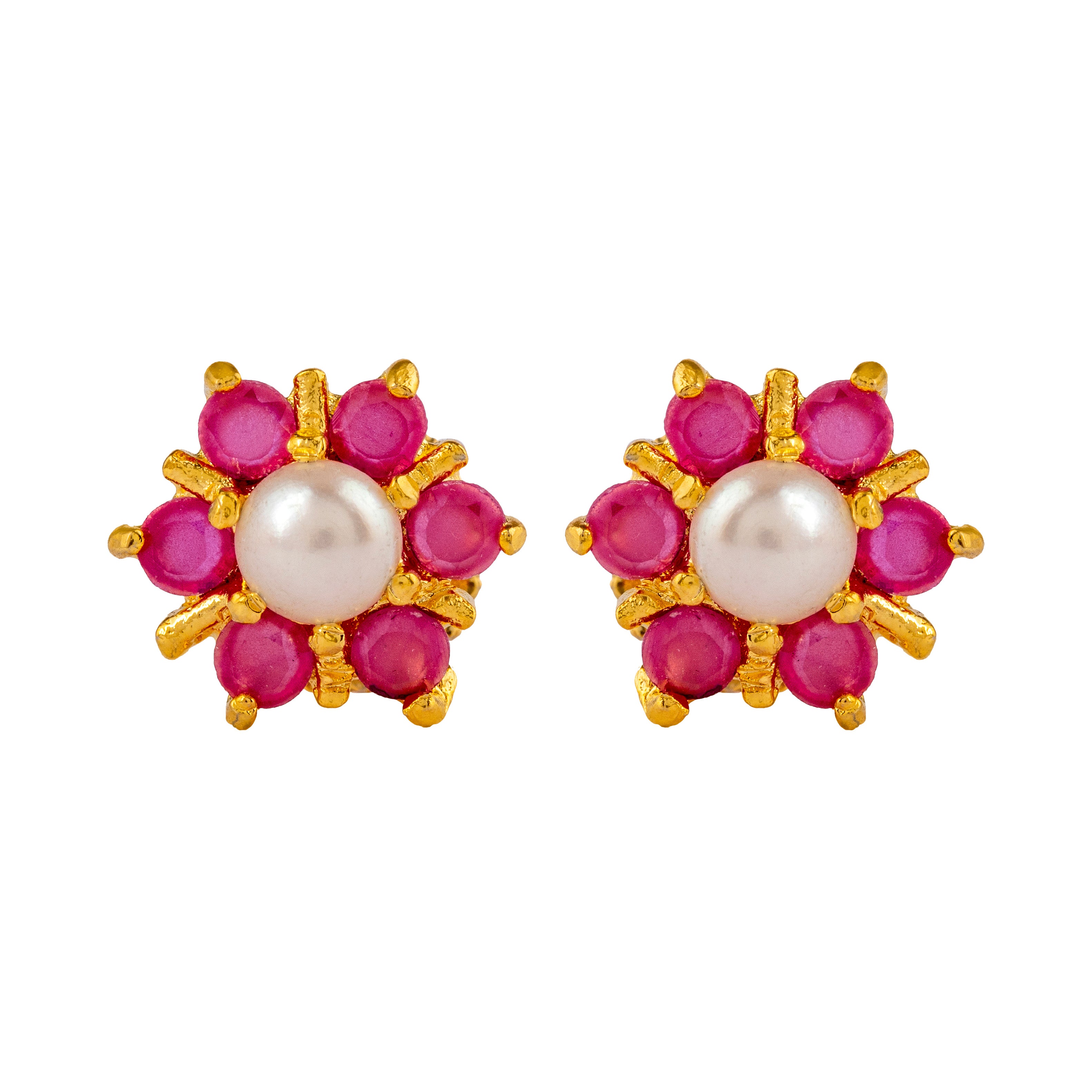 Cherry Blossom Pearls Stud Earrings