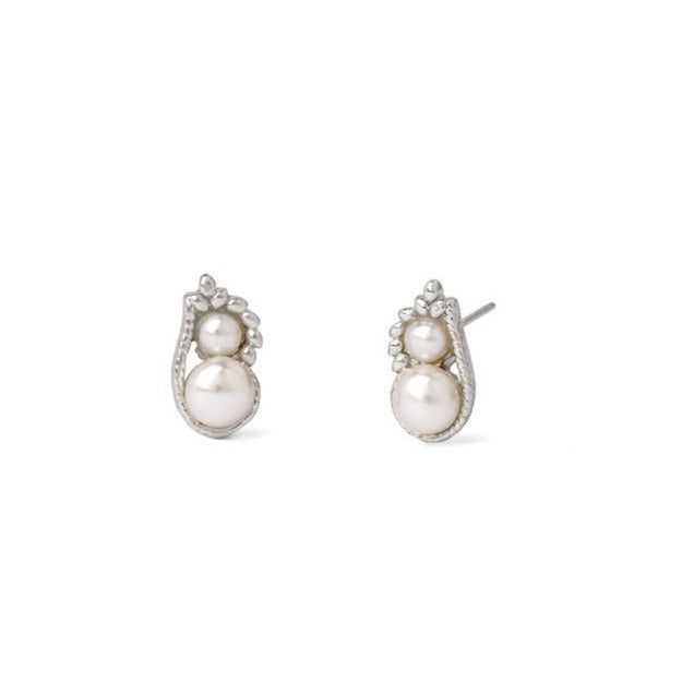 Whimsical Pearl Stud Earrings