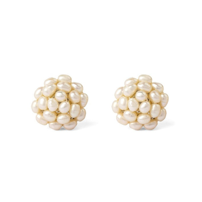 Pearly Petal Bloom Stud Earrings