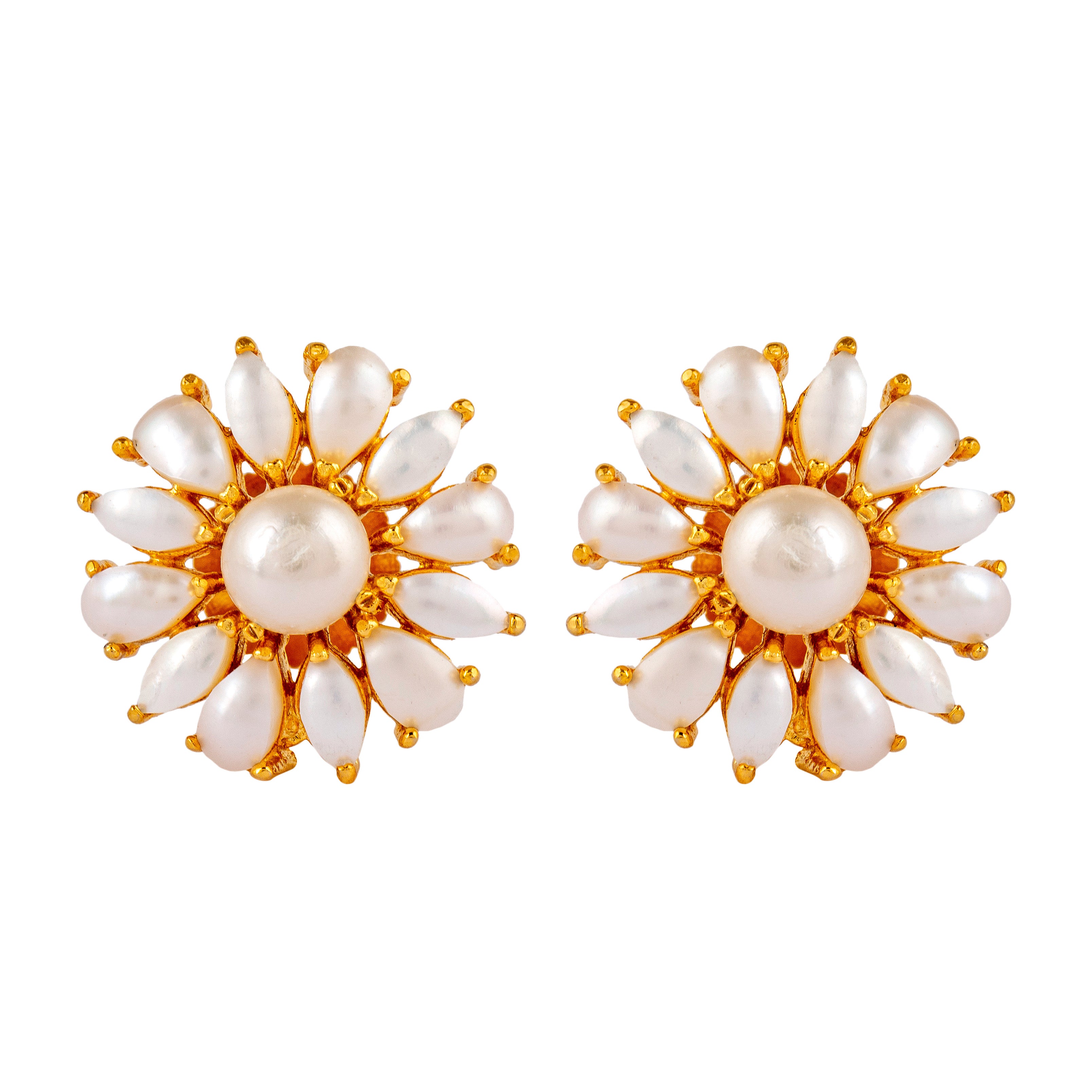 Eternal Pearl Radiance Stud Earrings 