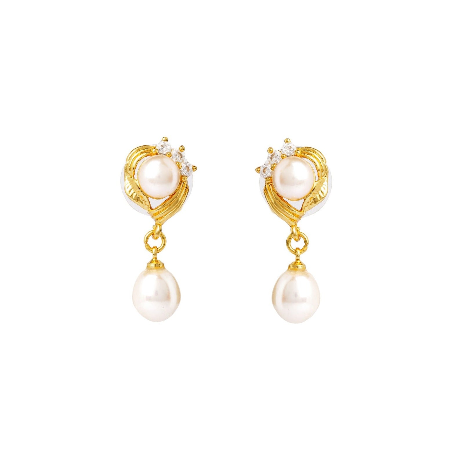 Celestial Drops White Pearl Earrings