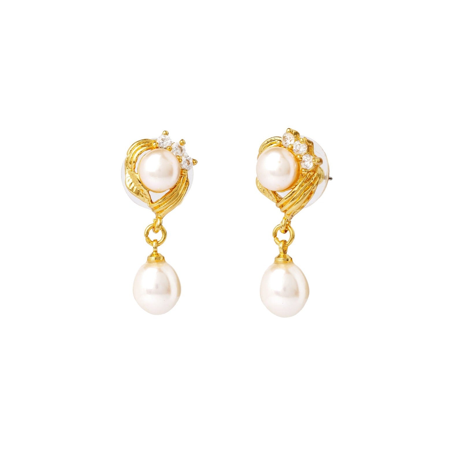 Celestial Drops White Pearl Earrings