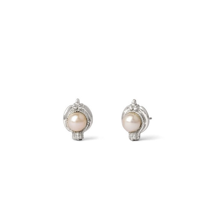 Sovereign Pearl Badge Stud Earrings