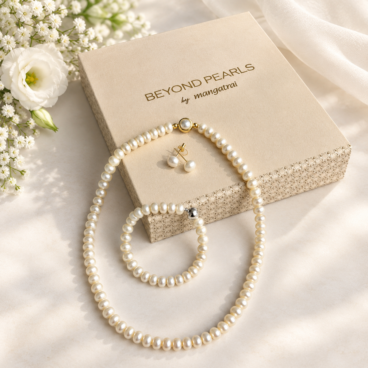 Milky Button Pearl Gift Set