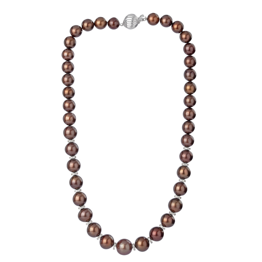 Diamond Infused Bronze Tahitian Necklace