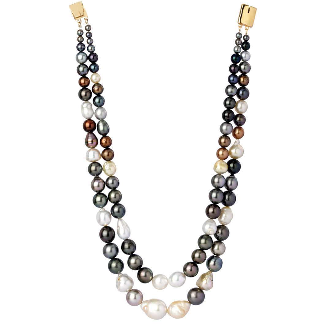 Exquisite Melange Baroque Pearl Necklace