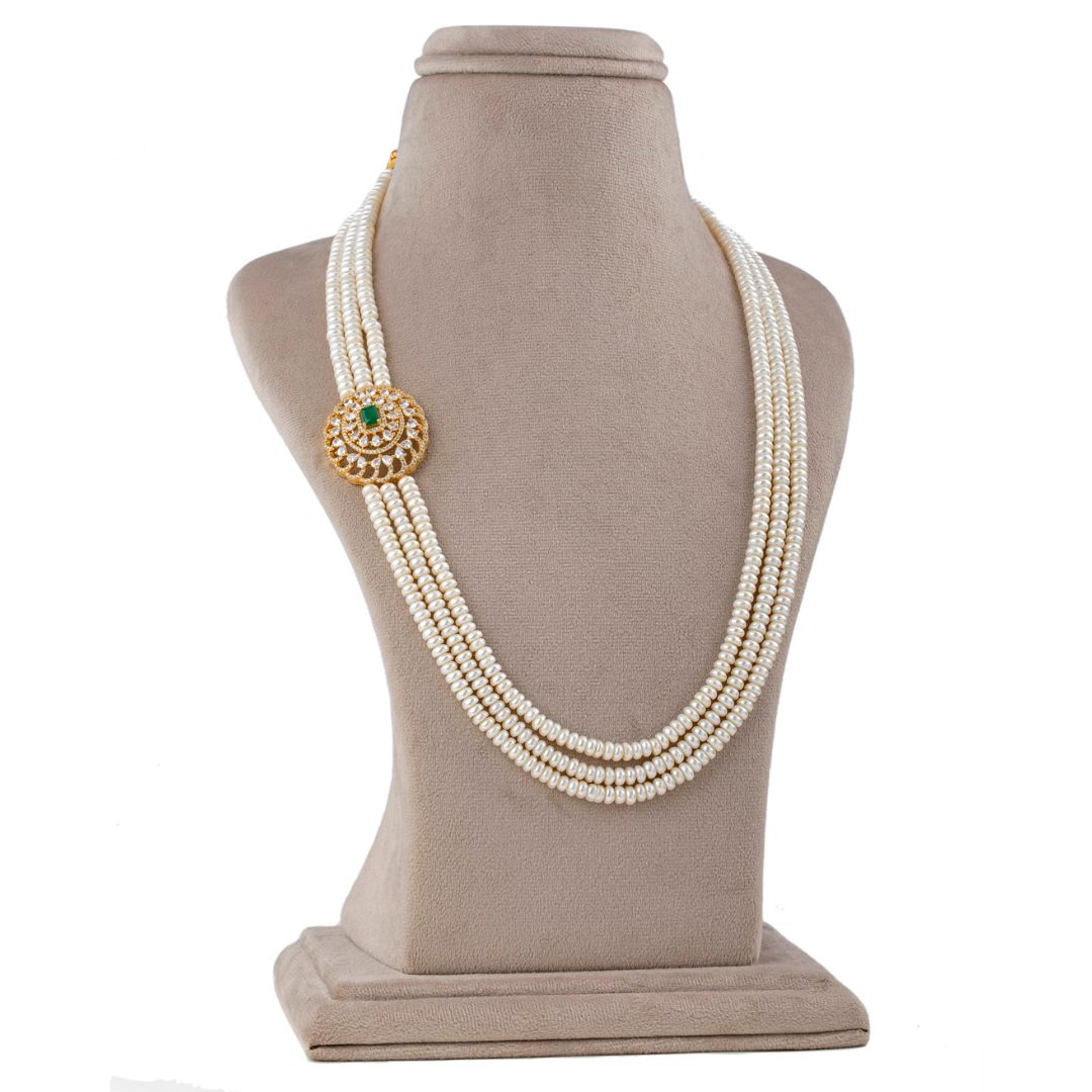 Green Harmony Pearl Necklace and Earring Set 
