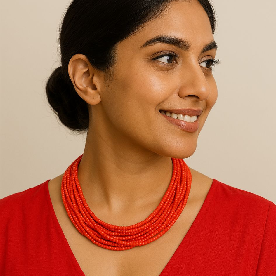 Oceanic Twisted Coral Necklace