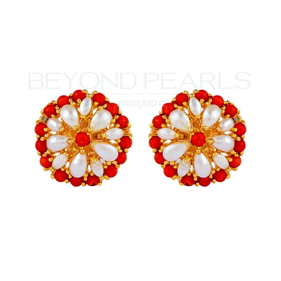 Pearl and Garnet Gleam Earrings
