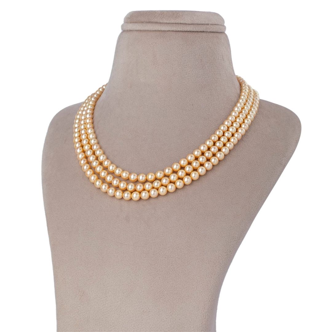 Pearlescent Symphony Akoya Three-Line Pearl Necklace