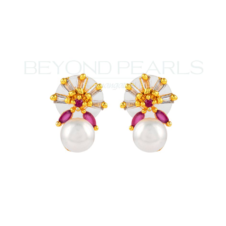 Ruby Cascade Baguette Pearl Tops 