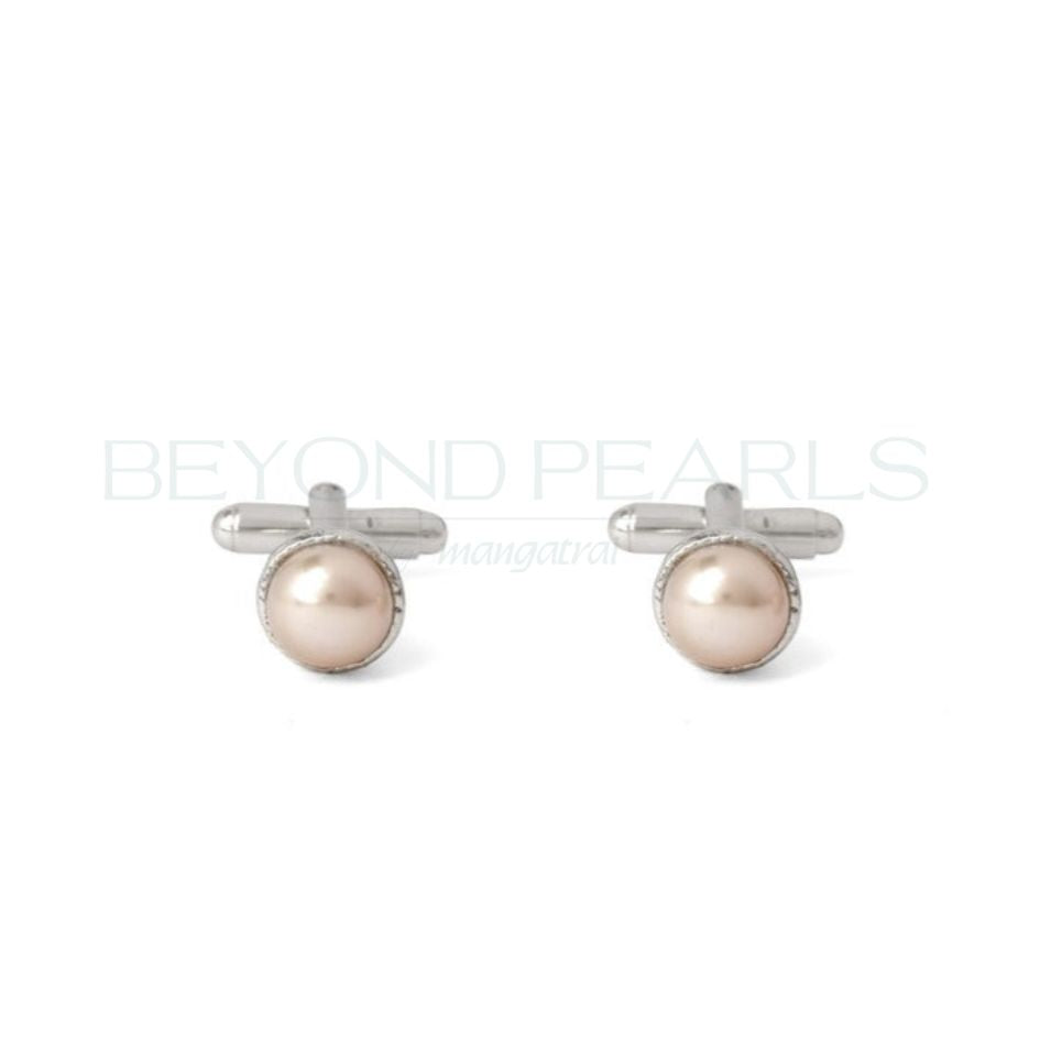 Snowy Pearl Solitaire Cufflinks