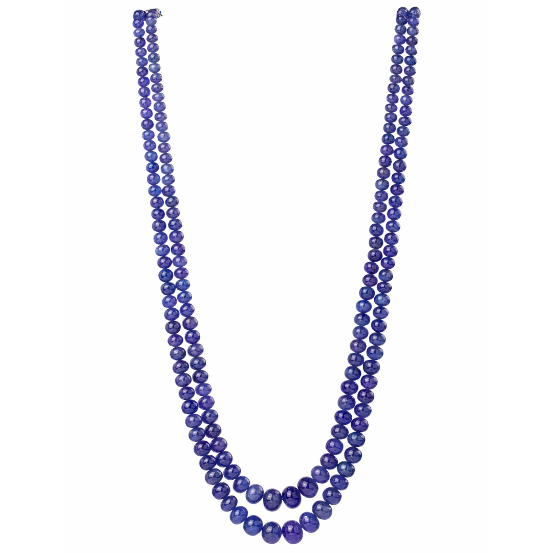 Two-Line Round Gemstone Necklace