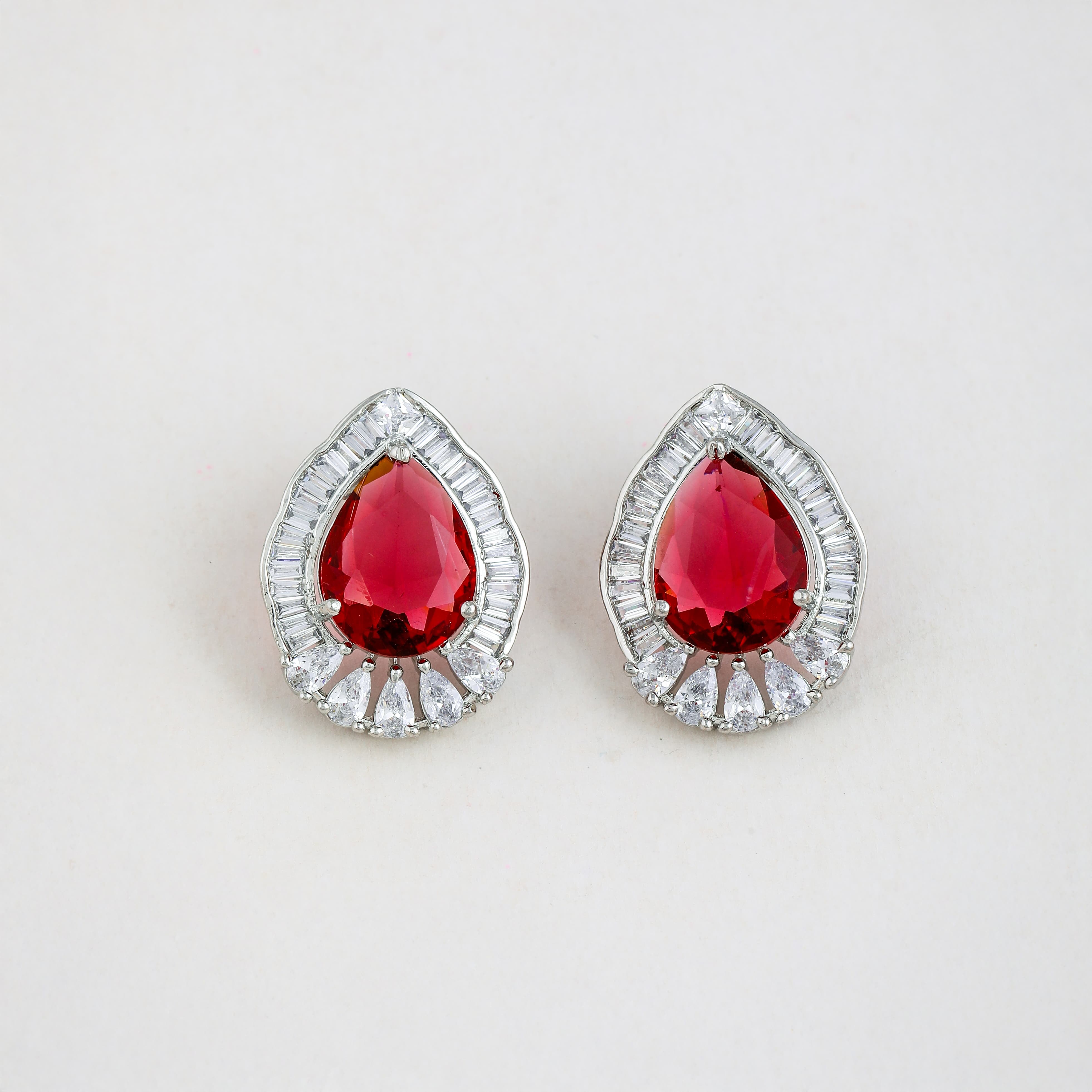 Red Pear Shaped Pearl Jewelry Set