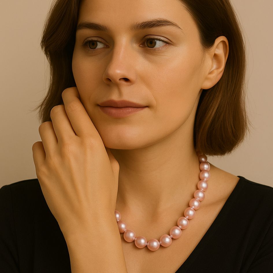 Onion Pink Roseate Freshwater Pearl Necklace