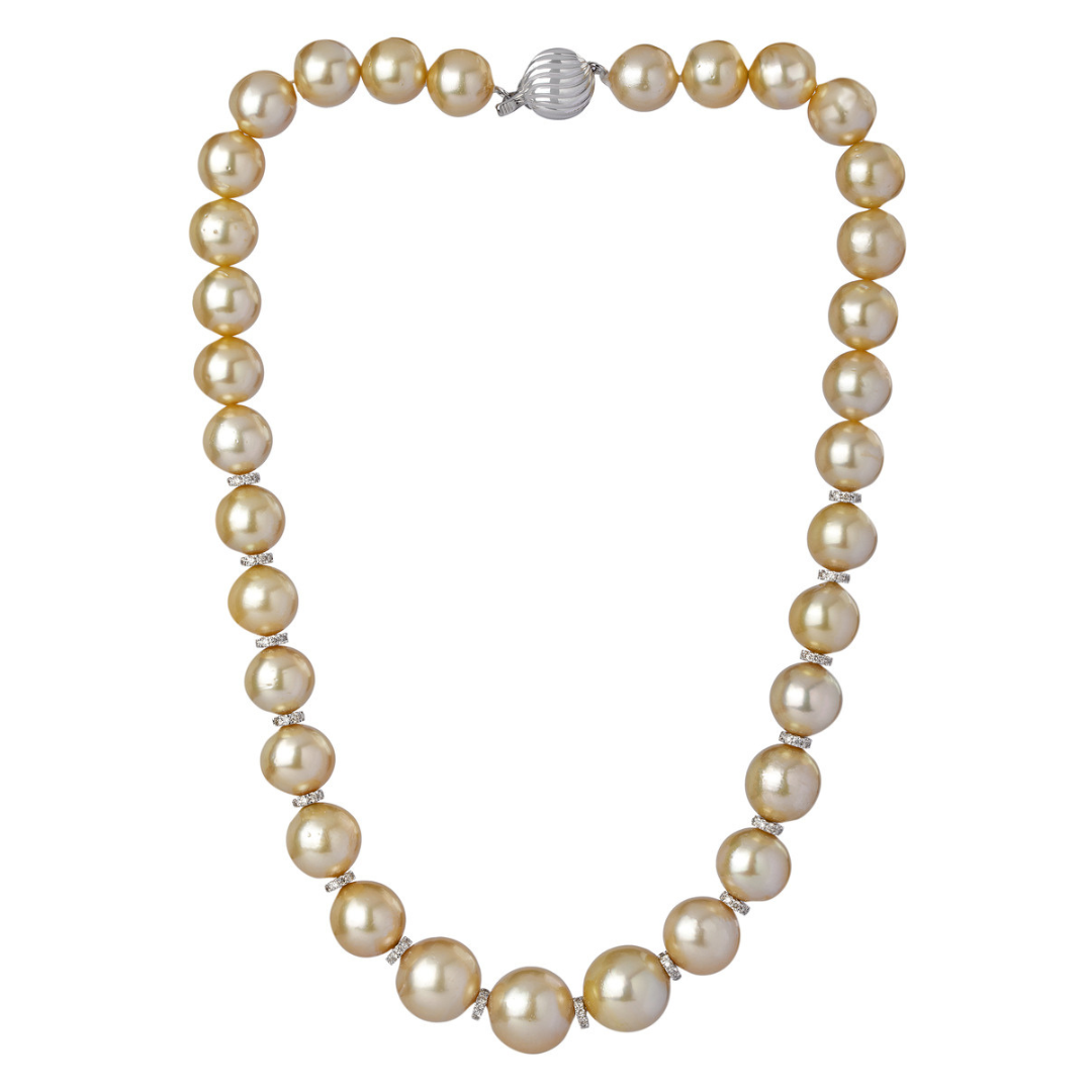 Sparkling Symphony Diamond Ring Pearl Necklace