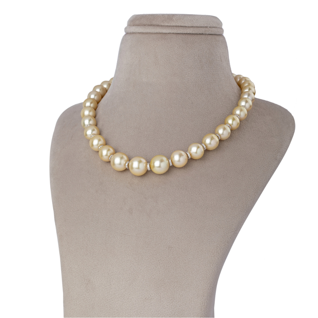 Sparkling Symphony Diamond Ring Pearl Necklace