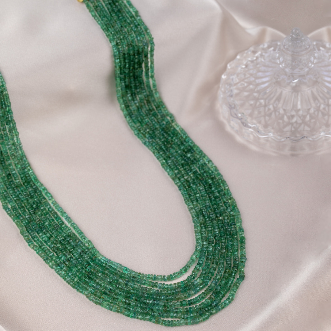 Emerald Symphony of 8-strand Gemstone Necklace