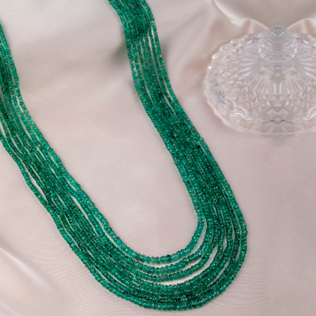 Enchanted Forest 7-Line Emerald Necklace
