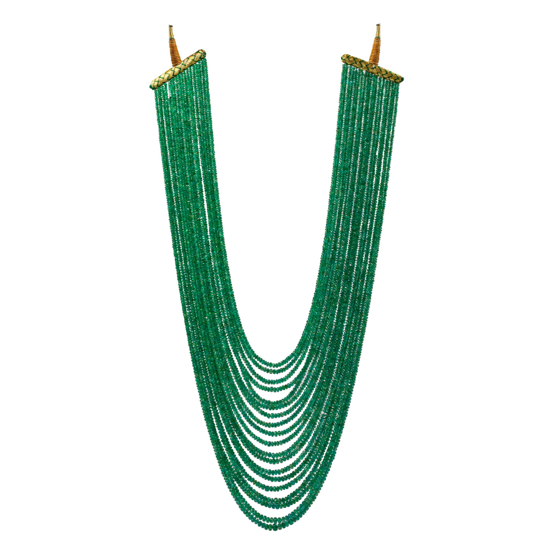 Luxurious Verdant 19-Line Small Emerald Necklace