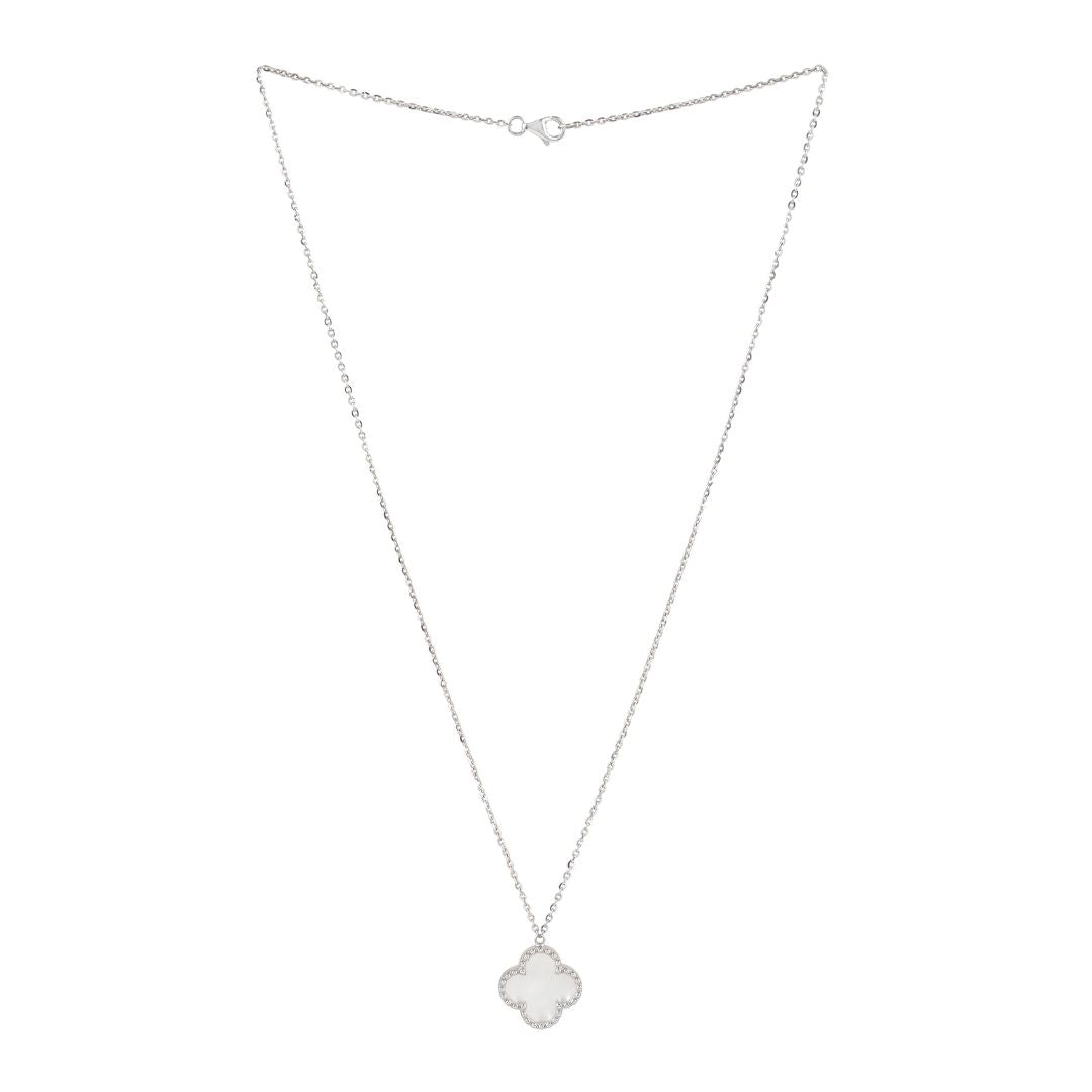 Pearly Bud White Gold Necklace