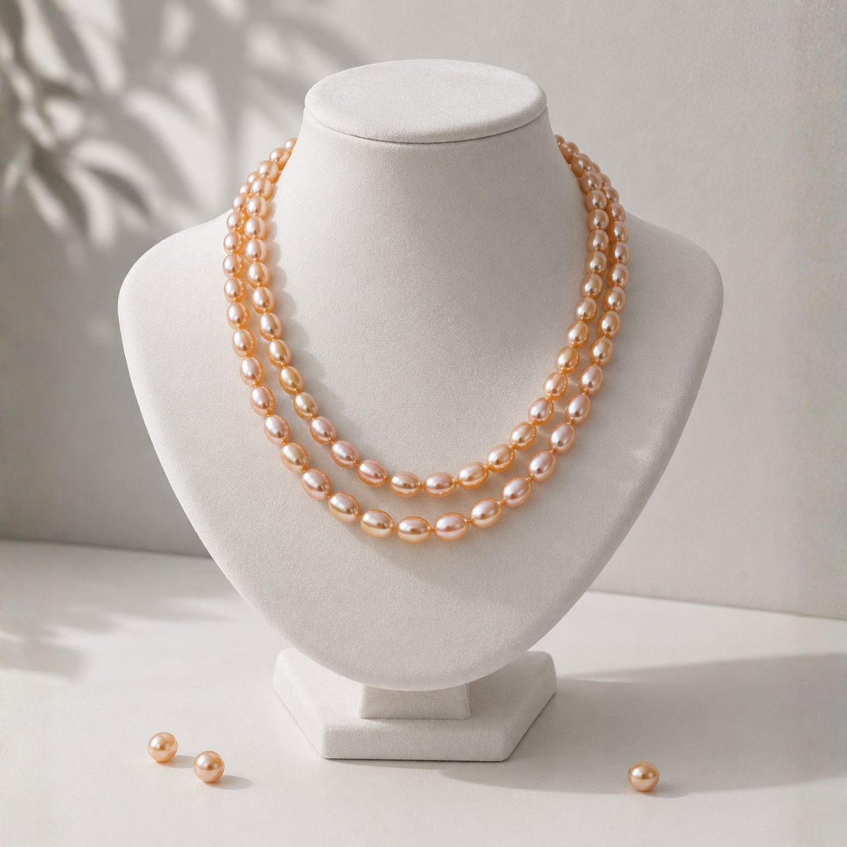 Blush Radiance Oval Pearl Necklace