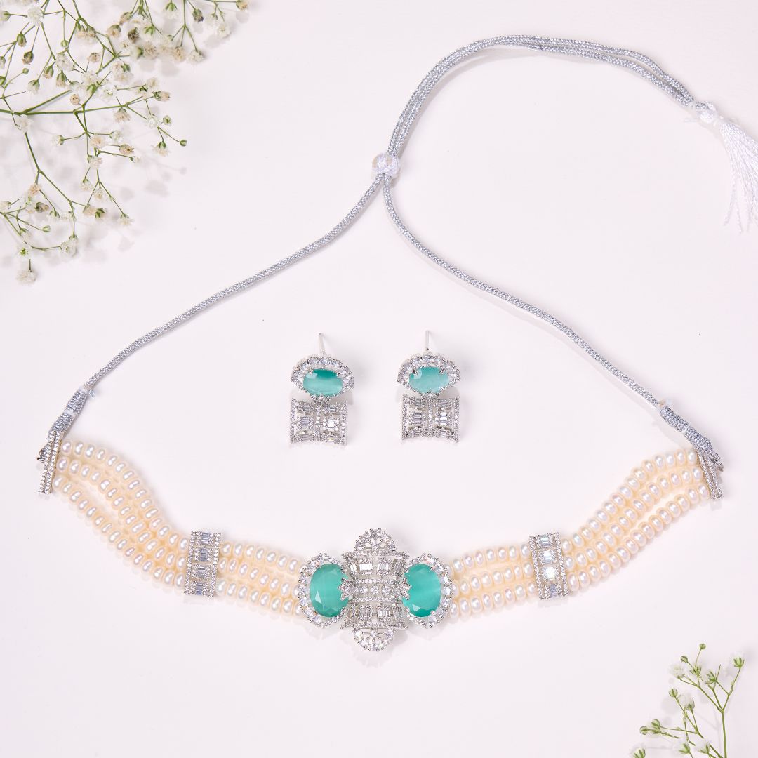 Aqua Royale Pearl Choker Set