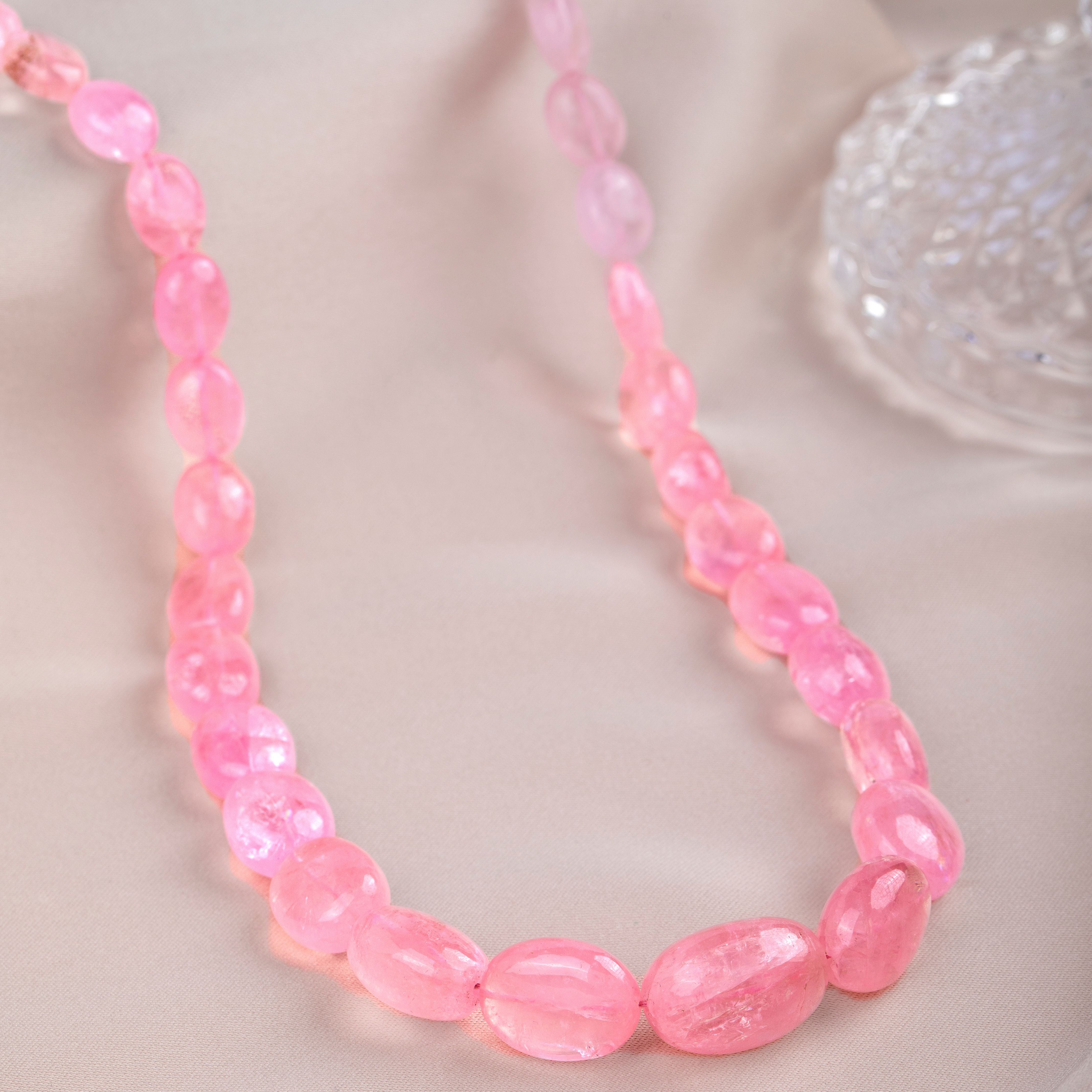 Pink Opulence: Irregular Line Earthy Morganite Necklace