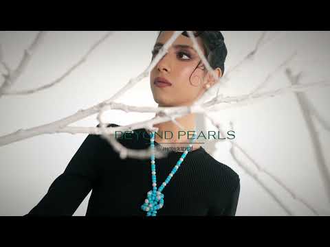 Freshwater White And Blue Turquoise Opera Pearl Necklace